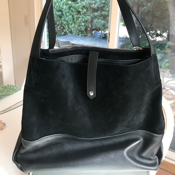 rag & bone Black Suede and Leather Tote - Picture 2 of 4